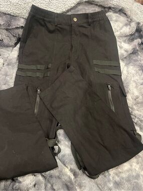 American Stitch Black Cargo Joggers with Zip Pockets